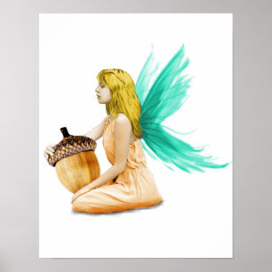 eiken boomschaafsel met adel Acorn Poster