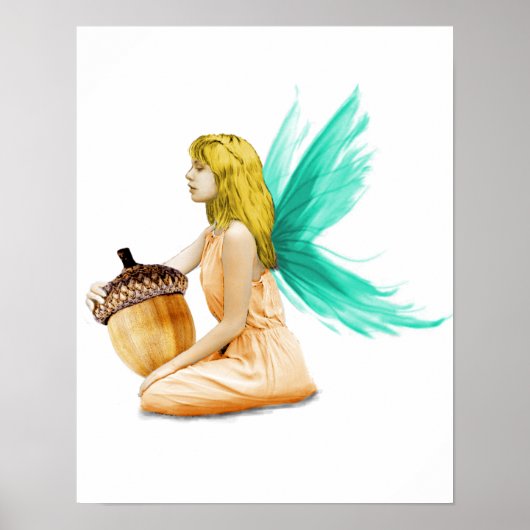 eiken boomschaafsel met adel Acorn Poster (Voorkant)