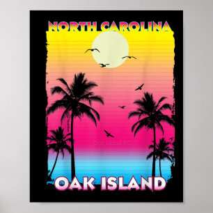 Eiken Eiland North Carolina Nc Zomer Vintage Zonso Poster