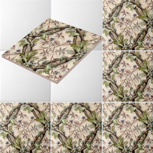  eiken- en eikelpatroon tegeltje