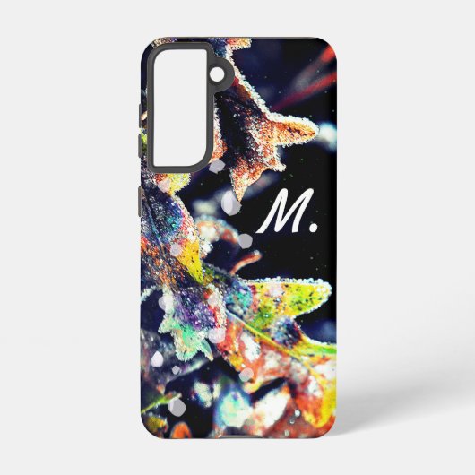 Eiken Fairy Frosting Bladeren en Monogram Samsung Galaxy Hoesje (Achterkant)