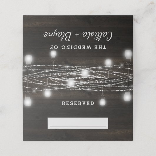 Eiken Ridge Rustiek Hout Gereserveerd Zitje Bruilo Plaatskaartje (Buitenkant ongevouwen)