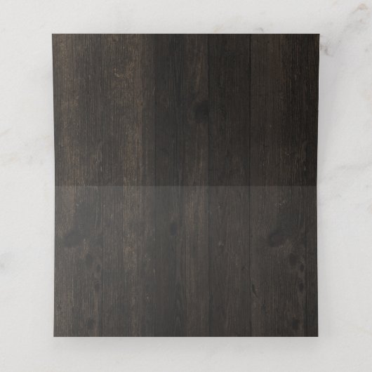 Eiken Ridge Rustiek Hout Gereserveerd Zitje Bruilo Plaatskaartje (Binnenkant ongevouwen)