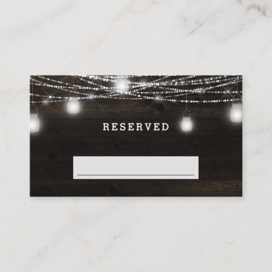 Eiken Ridge Rustieke Lichten Gereserveerde Zitten  Plaatskaartje (Voorkant)
