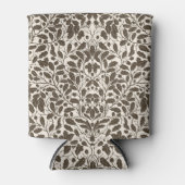 Eiken takken en bladeren, damast patroon in een br blikjeskoeler (Voorkant)