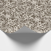 Eiken takken en bladeren, damast patroon in een br cadeaupapier (Hoek)