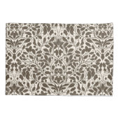 Eiken takken en bladeren, damast patroon in een br kussensloop (Achterkant-Links)