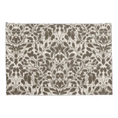 Eiken takken en bladeren, damast patroon in een br kussensloop (Achterkant-Rechts)