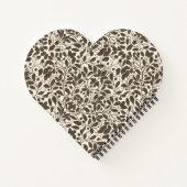 Eiken takken en bladeren, damast patroon in een br notitieboek (Achterkant)