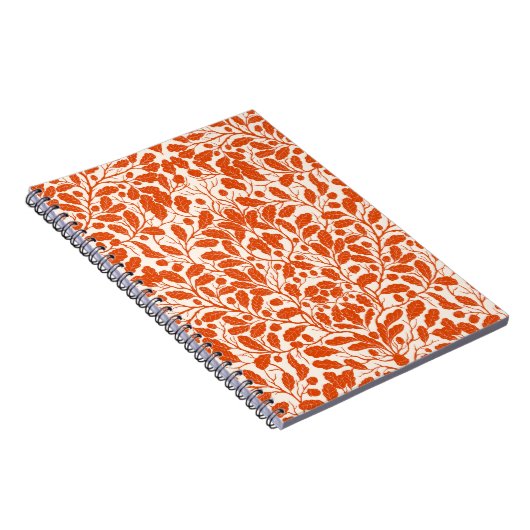 Eiken takken en bladeren, damast patroon in het do notitieboek (Rechterzijde)