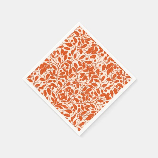 Eiken takken en bladeren, damast patroon in het do servet (Hoek)