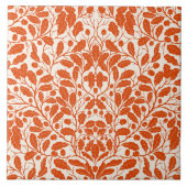 Eiken takken en bladeren, damast patroon in het do tegeltje (Voorkant)