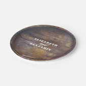 eiken vat bodem rustiek land hout bruiloft papieren bordje (Gekanteld)