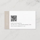 Eikenbeige | Moderne minimalistische QR-code Visitekaartje (Voorkant)