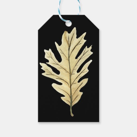Eikenblad Aquarel Cadeaulabel (Voorkant)