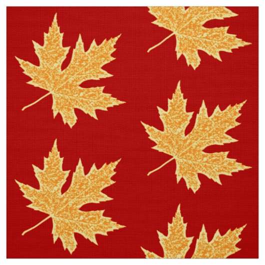 Eikenblad - diep rood en saffraan stof (Swatch)