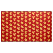Eikenblad - diep rood en saffraan stof (Yard (91,4 cm))