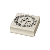 Eikenblad eikels krans | Monogram retouradres Rubberstempel (Stempel)