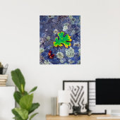 Eikenblad en eikels op een met korstmos bedekte ro poster (Thuiskantoor)