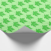 eikenblad - groene tinten cadeaupapier (Hoek)