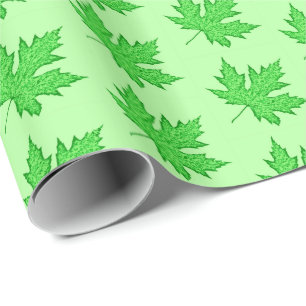 eikenblad - groene tinten cadeaupapier