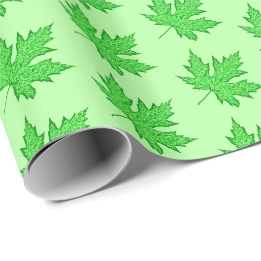 eikenblad - groene tinten cadeaupapier (Rol Hoek)