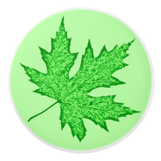 eikenblad - groene tinten keramische knop (Voorkant)
