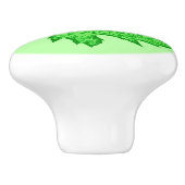 eikenblad - groene tinten keramische knop (Zijkant)