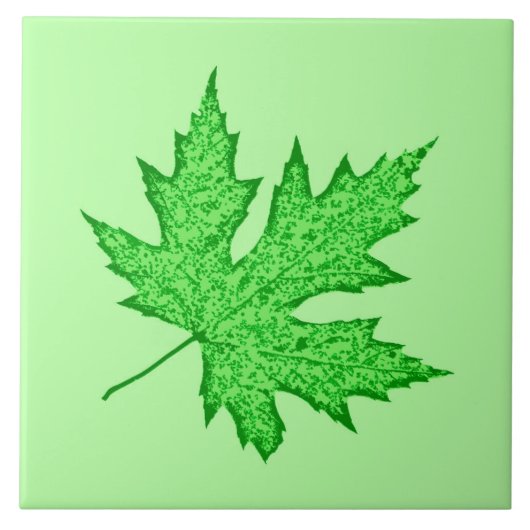 eikenblad - groene tinten tegeltje (Voorkant)