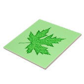eikenblad - groene tinten tegeltje (Zijkant)