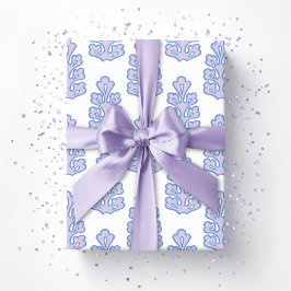 Eikenblad in Blauw en Paars Cadeaupapier