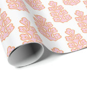 Eikenblad in Roze en Oranje Cadeaupapier (Rol Hoek)