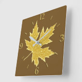 eikenblad - kamelan en bruin vierkante klok (Hoek)