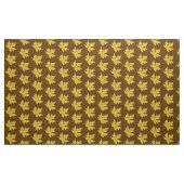 eikenblad - mosterdgoud en bruin stof (Yard (91,4 cm))
