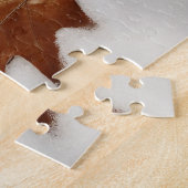 eikenblad op de sneeuw legpuzzel (Zijkant)