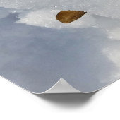 eikenblad op de sneeuw poster (Hoek)