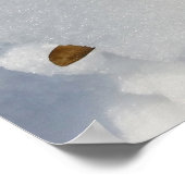 eikenblad op de sneeuw poster (Hoek)