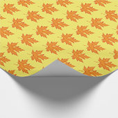 eikenblad - oranje en mosterdgoud cadeaupapier (Hoek)