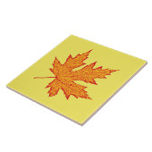 eikenblad - oranje en mosterdgoud tegeltje (Zijkant)