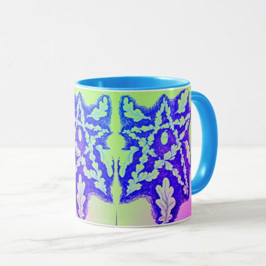 Eikenblad Pentagram Helder Kleurrijk Mok (Voorkant rechts)