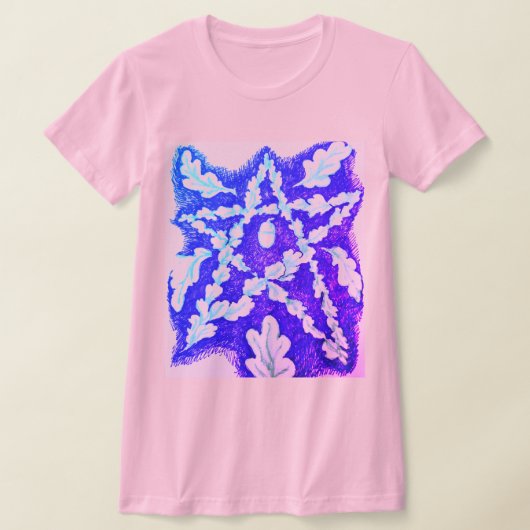 Eikenblad Pentagram Helder Kleurrijk T-shirt (Laagn)