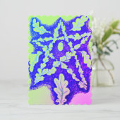 Eikenblad Pentagram Neon Kleurrijk Feestdagenkaart (Staand voorkant)