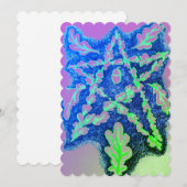 Eikenblad Pentagram Neon Kleurrijk Feestdagenkaart (Voorkant / Achterkant)