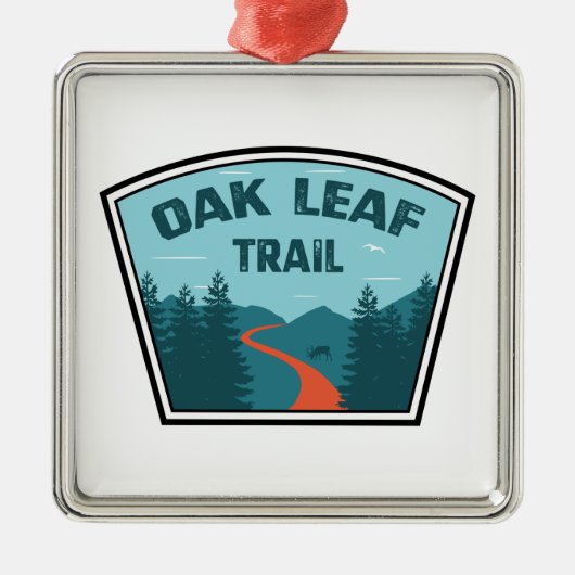 Eikenblad Trail Metalen Ornament (Voorkant)