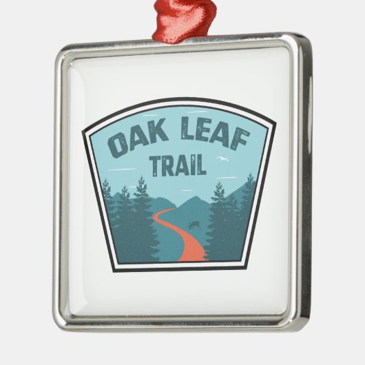 Eikenblad Trail Metalen Ornament (Links)
