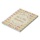 Eikenbladeren en eikels Herfst Huwelijk Custom Notitieblok (Linkerzijde)