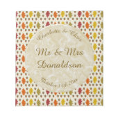 Eikenbladeren en eikels Herfst Huwelijk Custom Notitieblok (Voorkant)