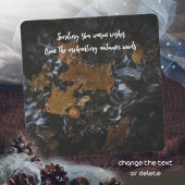 Eikenbladeren en eikels in donkere wateren feestdagenkaart