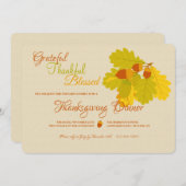 Eikenbladeren en eikels uitnodigingen (Voorkant / Achterkant)