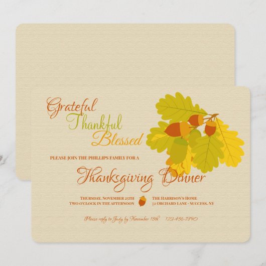 eikenbladeren en eikenboringen kaart (Voorkant / Achterkant)